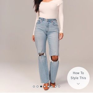 ABERCROMBIE & FITCH Curve Love 90s Ultra High Rise Relaxed Jeans